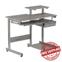 Techni Mobili RTA-2706A-GRY Complete Computer Workstation Desk, Grey